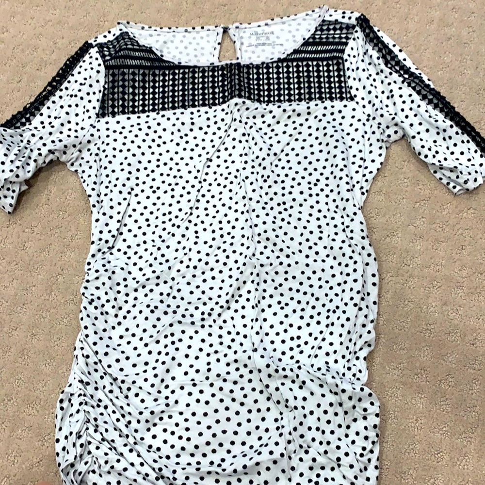 Maternity shirt white with black dots